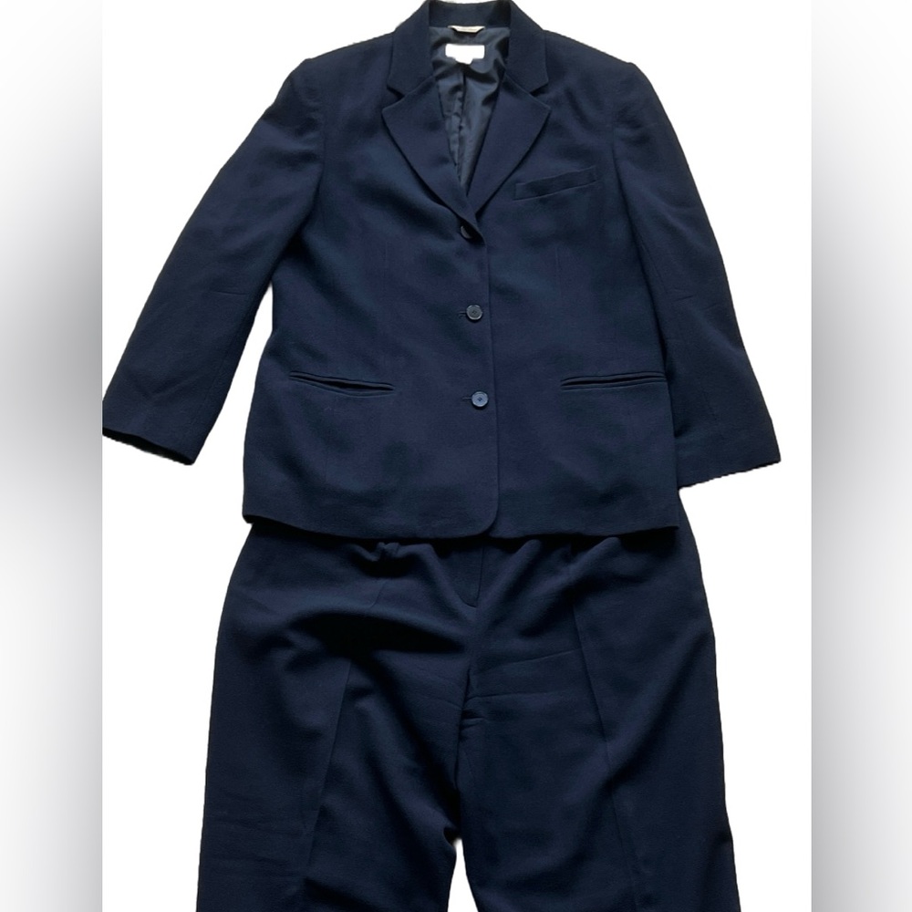 Talbots Blue Italian Fabric Suit- Blazer and Pant Set 2 items